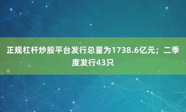 正规杠杆炒股平台发行总量为1738.6亿元；二季度发行43只