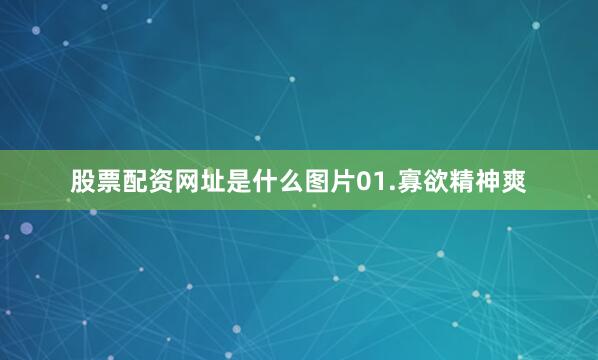 股票配资网址是什么图片01.寡欲精神爽